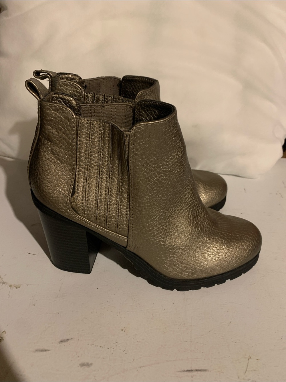 Sam & Libby Metallic Gold Ankle Booties